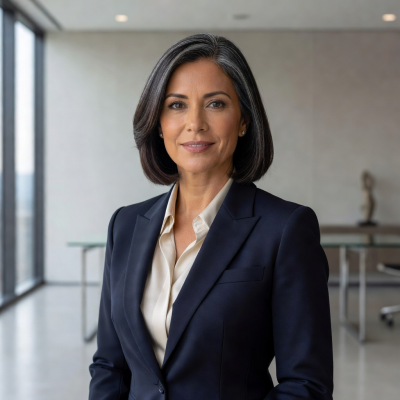 Portrait of Dr. Elena Vasquez, CEO and Co-Founder of hushmovari.life